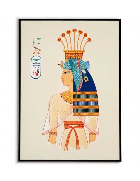 Egypt poster with motifs of ancient Egypt. Wall graphics with vintage style portrait.