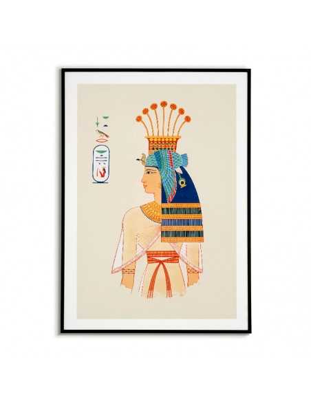 Egypt poster with motifs of ancient Egypt. Wall graphics with vintage style portrait.