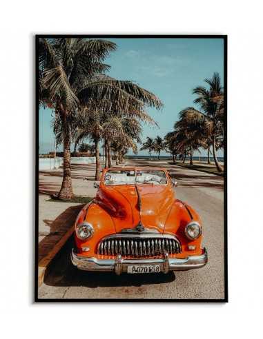 plakat, grafika do ramki ze starym Hawajskim samochodem. Plakat idealny do każdego pomieszczenia.
