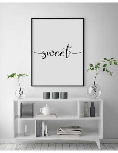 Plakat z napisem SWEET, grafika do ramki z napisem. Klasyczny wzór plakatu idealny na każdą ścianę. Plakat z napisem SWEET, grafika do ramki z napisem. Klasyczny wzór plakatu idealny na każdą ścianę.