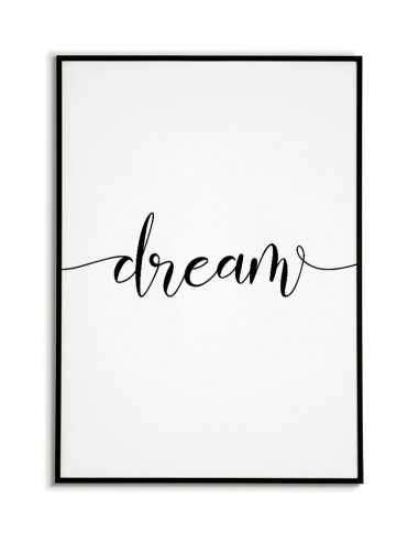 A poster with the word DREAM, graphics for the frame with the inscription. Classic poster design perfect for any wall.