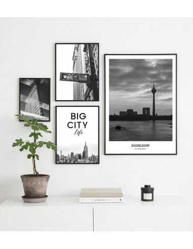 Poster with the city of Düsseldorf in Germany, artwork on the wall painting. black and white photo on the wall Poster with the city of Düsseldorf in Germany, artwork on the wall painting. black and white photo on the wall