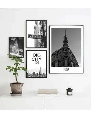 Plakat z miastem Madryt w Hiszpanii, Grafika na ścianę obraz. czarno biała fotografia na ścianę. Plakat z miastem Madryt w Hiszpanii, Grafika na ścianę obraz. czarno biała fotografia na ścianę.
