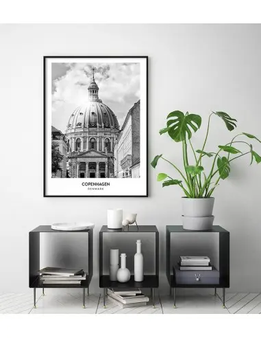 Plakat z miastem Kopenhaga w Danii, Grafika na ścianę obraz. czarno biała fotografia na ścianę. Plakat z miastem Kopenhaga w Danii, Grafika na ścianę obraz. czarno biała fotografia na ścianę.