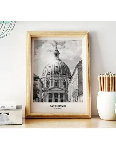 Plakat z miastem Kopenhaga w Danii, Grafika na ścianę obraz. czarno biała fotografia na ścianę. Plakat z miastem Kopenhaga w Danii, Grafika na ścianę obraz. czarno biała fotografia na ścianę.