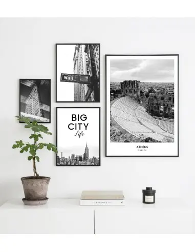 Poster with the city of Athens in Greece Artwork on the wall painting. black and white photo on the wall. Poster with the city of Athens in Greece Artwork on the wall painting. black and white photo on the wall.