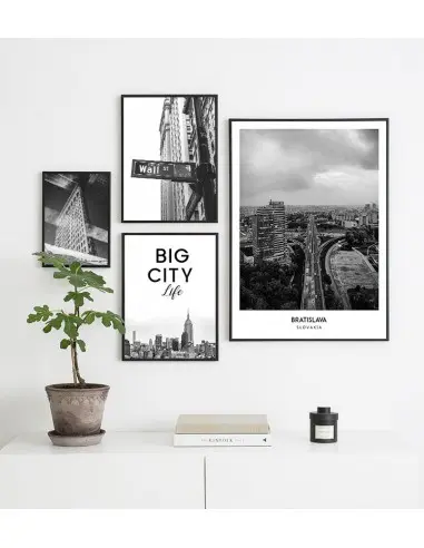 Poster with the city of Bratislava in Slovakia. Artwork on the wall. black and white photo on the wall. Poster with the city of Bratislava in Slovakia. Artwork on the wall. black and white photo on the wall.