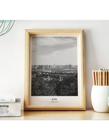 Plakat z miastem Kijów na Ukrainie Grafika na ścianę obraz. czarno biała fotografia na ścianę. Plakat z miastem Kijów na Ukrainie Grafika na ścianę obraz. czarno biała fotografia na ścianę.