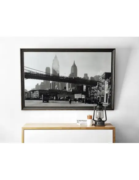 New York poster, Manhattan Bridge photo from 1934. Artwork for vintage frames