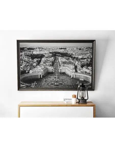 Plakat z Rzymem, widok na Plac Św Piotra. Piękna fotografia wykonana w czerni i bieli idealna do każdego salonu.