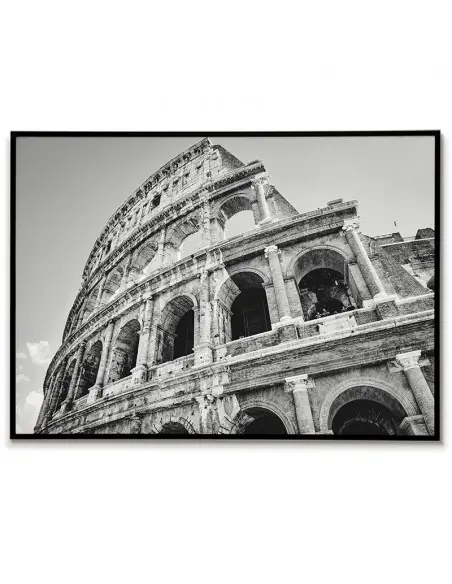Plakat z Rzymem, widok na Koloseum. Piękna fotografia wykonana w czerni i bieli idealna do każdego salonu.