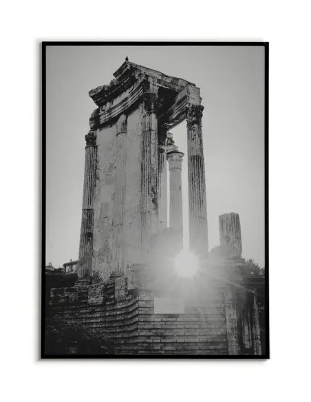 Plakat z Rzymem, widok na Forum Romanum. Piękna fotografia wykonana w czerni i bieli idealna do każdego salonu.