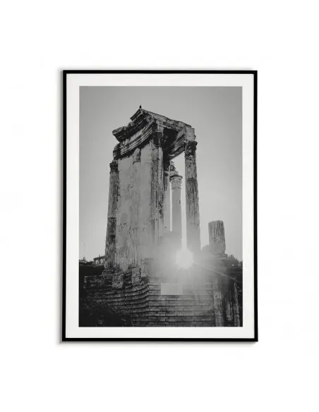 Plakat z Rzymem, widok na Forum Romanum. Piękna fotografia wykonana w czerni i bieli idealna do każdego salonu.