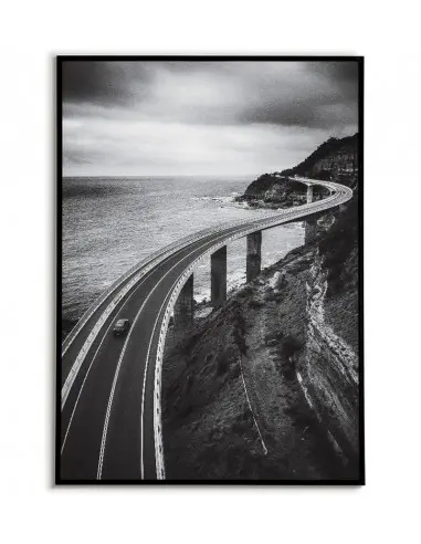 Poster Australia, the city of Clifton, photo for the living room with a view of the bridge. Black and white graphics
