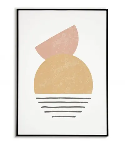 Nowoczesny plakat w minimalistycznym stylu. Plakat z abstrakcyjnymi wzorami i delikatnymi pastelowymi kolorami