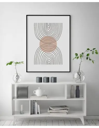 A modern poster in a minimalist style. Poster with abstract patterns and soft pastel colors A modern poster in a minimalist style. Poster with abstract patterns and soft pastel colors