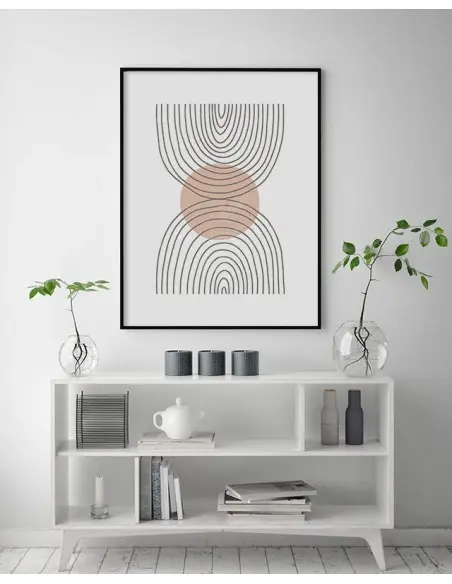 A modern poster in a minimalist style. Poster with abstract patterns and soft pastel colors