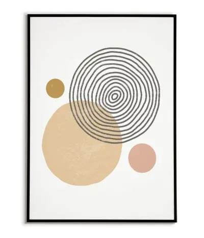 Nowoczesny plakat w minimalistycznym stylu. Plakat z abstrakcyjnymi wzorami i delikatnymi pastelowymi kolorami