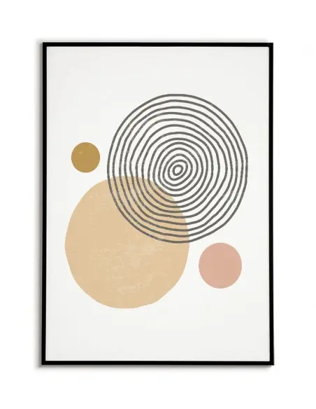 A modern poster in a minimalist style. Poster with abstract patterns and soft pastel colors