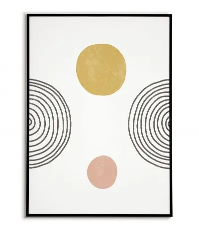 Nowoczesny plakat w minimalistycznym stylu. Plakat z abstrakcyjnymi wzorami i delikatnymi pastelowymi kolorami