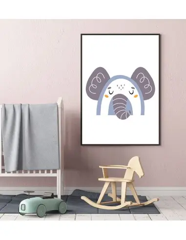 A poster for a child with an elephant in a modern style. Frame graphics perfect for a child's room. A poster for a child with an elephant in a modern style. Frame graphics perfect for a child's room.