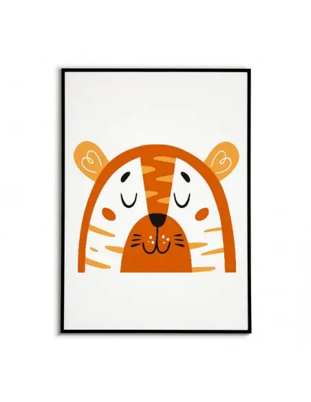 A poster for a child with a tiger in a modern style. Frame graphics perfect for a child's room.