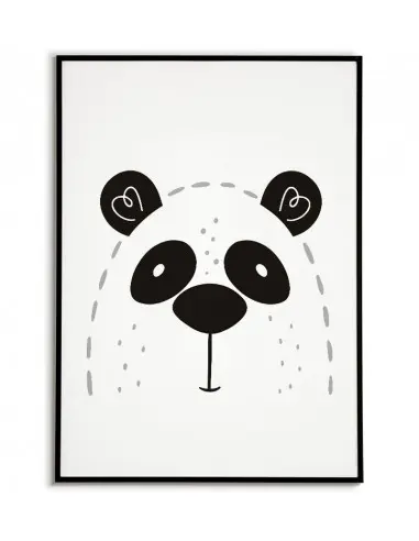 A poster for a child with a panda in a modern style. Frame graphics perfect for a child's room.