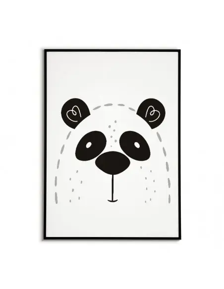 A poster for a child with a panda in a modern style. Frame graphics perfect for a child's room.