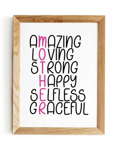 A poster, a graphic for a frame for a mum with the listed features of an ideal mum. Perfect poster for Mother's Day A poster, a graphic for a frame for a mum with the listed features of an ideal mum. Perfect poster for Mother's Day