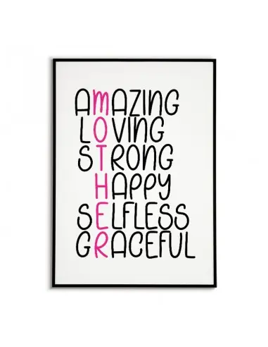 A poster, a graphic for a frame for a mum with the listed features of an ideal mum. Perfect poster for Mother's Day A poster, a graphic for a frame for a mum with the listed features of an ideal mum. Perfect poster for Mother's Day