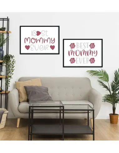 Poster, graphics for a frame for mother with the words "The best mother ever" poster perfect for mother's day Poster, graphics for a frame for mother with the words "The best mother ever" poster perfect for mother's day