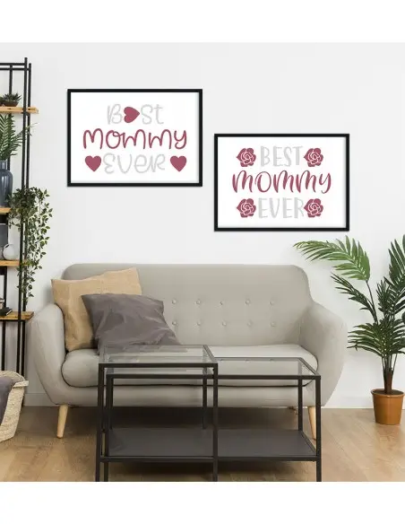 Poster, graphics for a frame for mother with the words "The best mother ever" poster perfect for mother's day