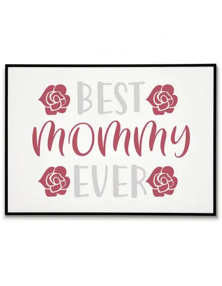 Plakat, grafika do ramki dla mamy z napisem "Najlepsza mama od zawsze" plakat idealny na dzień matki