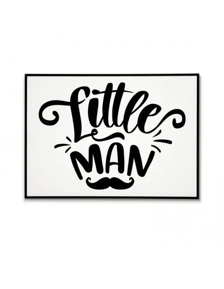 A modern poster in the Scandinavian style with the words "Little man" for the boy's room. Graphics for the frame