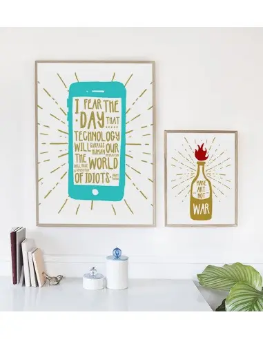 Plakat z cytatem, Albert Einstein "I Fear the Day Technology Will Surpass Human Interaction" Plakat z cytatem, Albert Einstein "I Fear the Day Technology Will Surpass Human Interaction"