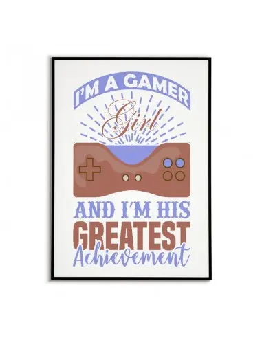 Plakat, grafika dla dziewczyny gracza z padem i napisem "I`m a gamer girl" plakat dla grającej dziewczyny Plakat, grafika dla dziewczyny gracza z padem i napisem "I`m a gamer girl" plakat dla grającej dziewczyny