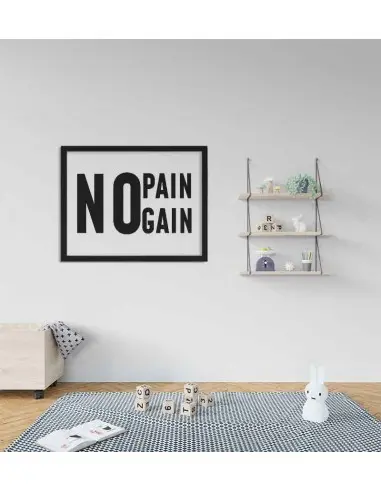 Plakat fitness, motywacyjny z napisem "No pain no gain" idealny na siłownię lub jako plakat do ozdoby