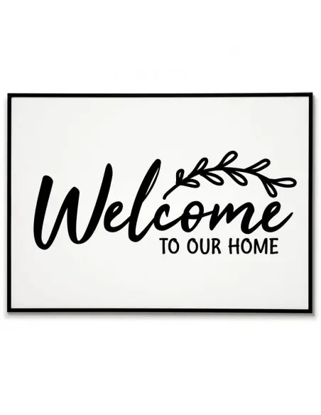 Plakat, grafika z napisem "Witaj w naszym domu" w j. Angielskim "Welcome to our home" plakat na przedpokój, korytarz