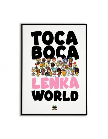 Plakat z gry Toca Boca World personalizowany z imieniem. Plakat dla gracza do pokoju. Grafika do ramki Toca boca