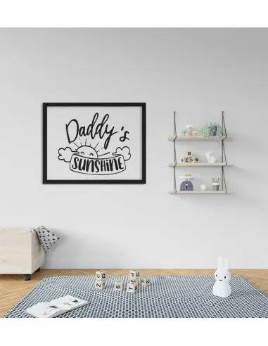plakat, grafika dla dziecka z napisem i słoneczkiem "Daddy`s Sunshine" grafika do pokoju dziecięcego plakat, grafika dla dziecka z napisem i słoneczkiem "Daddy`s Sunshine" grafika do pokoju dziecięcego
