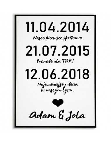Wedding poster with important dates -...