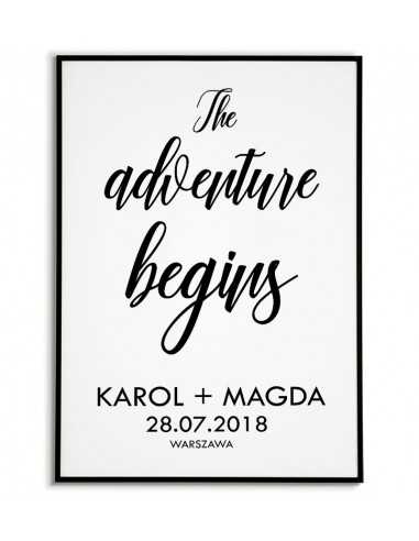 Wedding poster with the name and the...