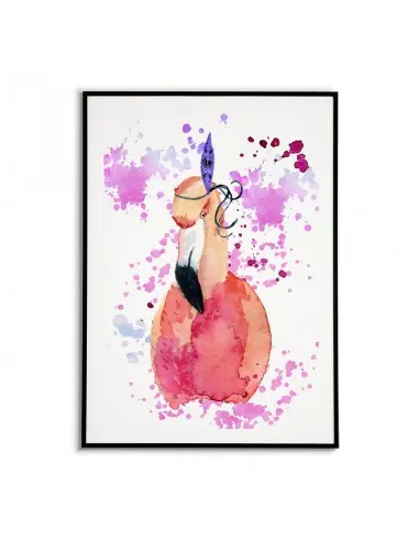 A poster with a flamingo motif - Paint A poster with a flamingo motif - Paint