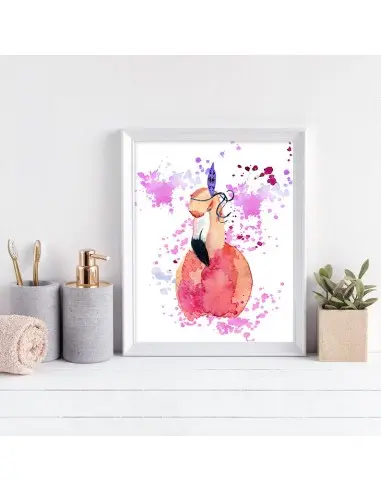 A poster with a flamingo motif - Paint A poster with a flamingo motif - Paint