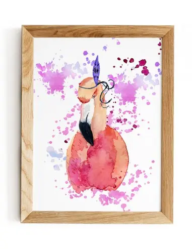 A poster with a flamingo motif - Paint A poster with a flamingo motif - Paint
