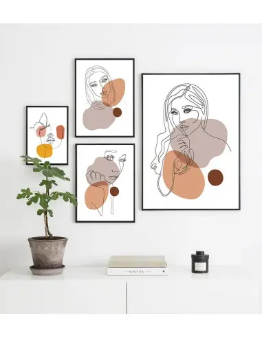 Line art, grafika plakat linie z portretem zamyślonej kobiety. Plakat idealny do ramki. Line art, grafika plakat linie z portretem zamyślonej kobiety. Plakat idealny do ramki.