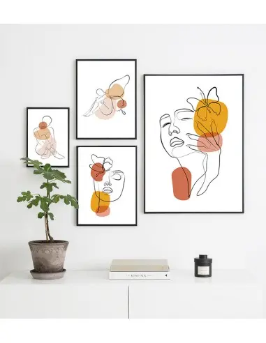 Plakat linie z sylwetką kobiety. Grafika wykonana w stylu Line Art. Plakat linie z sylwetką kobiety. Grafika wykonana w stylu Line Art.