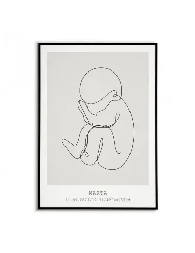 Metryczka dla dziecka linie. Nowoczesny wzór w stylu line art. Plakat dla dziecka z imieniem i datą urodzenia. Metryczka dla dziecka linie. Nowoczesny wzór w stylu line art. Plakat dla dziecka z imieniem i datą urodzenia.