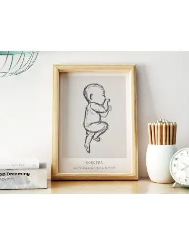 Metryczka dla dziecka linie, szkic. Nowoczesny wzór w nowoczesnym stylu. Plakat dla dziecka z imieniem i datą urodzenia. Metryczka dla dziecka linie, szkic. Nowoczesny wzór w nowoczesnym stylu. Plakat dla dziecka z imieniem i datą urodzenia.