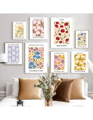 Plakat w stylu Art Deco z nowoczesną grafiką kwiatów oraz z napisem "Trust, Blue Flower" (tł. Zaufanie, Niebieski kwiat) Plakat w stylu Art Deco z nowoczesną grafiką kwiatów oraz z napisem "Trust, Blue Flower" (tł. Zaufanie, Niebieski kwiat)